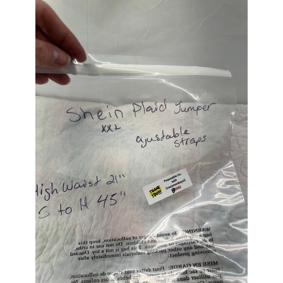 SHEIN Plaid Jumper - Women's 2X - Adjustable Straps, Cute Buttons - Picture 10 of 10